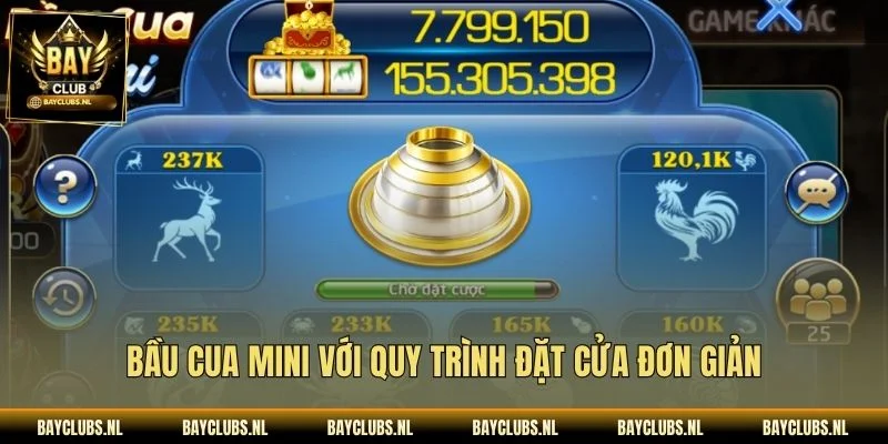 Bầu cua mini với quy trình đặt cửa đơn giản