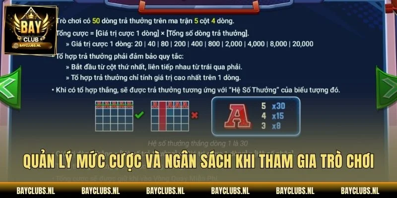 Quản lý mức cược và ngân sách khi tham gia trò chơi